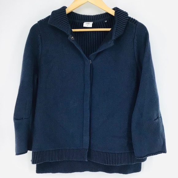 CAbi Sweaters - Cabi Pursuit Navy Snap Ribbed Cardigan